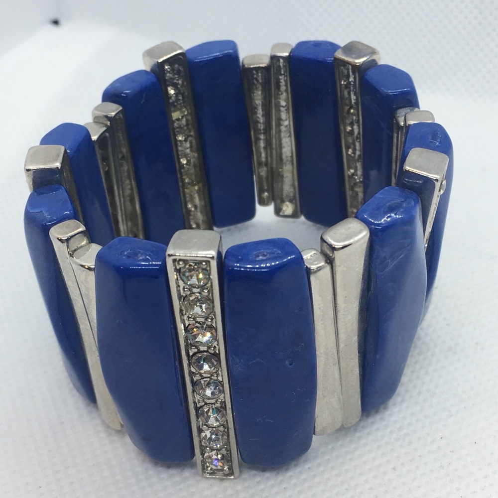 4 for $12: Blue and Silver Tone Statement Bracelet